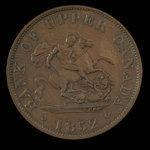 Canada, Bank of Upper Canada (York), 1/2 penny : 1852
