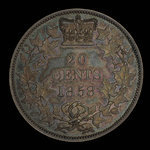 Canada, Victoria, 20 cents <br /> 1858