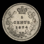 Canada, Victoria, 5 cents <br /> 1874