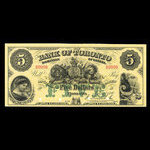 Canada, Bank of Toronto (The), 5 dollars <br /> July 1, 1890