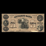 Canada, Ontario Bank, 5 dollars <br /> August 15, 1861