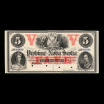Canada, Province of Nova Scotia, 5 dollars <br /> June 1, 1861