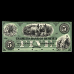 Canada, Farmers Bank of Rustico, 5 dollars <br /> 1864