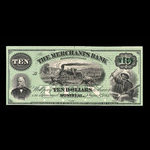 Canada, Merchants Bank (The), 10 dollars <br /> June 1, 1864
