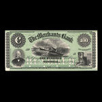 Canada, Merchants Bank (The), 100 dollars <br /> June 1, 1864