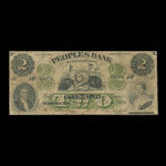 Canada, Peoples Bank of New Brunswick, 2 dollars <br /> December 1, 1881