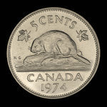 Canada, Elizabeth II, 5 cents <br /> 1974