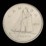 Canada, Elizabeth II, 10 cents <br /> 1974