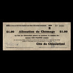 Canada, Cité de Chicoutimi, 1 dollar <br /> November 24, 1936