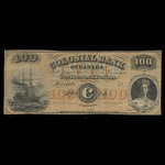 Canada, Colonial Bank of Canada, 100 dollars <br /> 1863