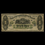 Canada, Consolidated Bank of Canada, 4 dollars <br /> July 1, 1876