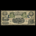 Canada, Mechanics Bank (Montreal), 4 dollars <br /> June 1, 1872