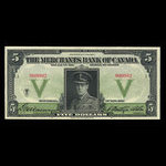 Canada, Merchants Bank of Canada (The), 5 dollars <br /> November 1, 1919