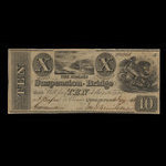 Canada, Niagara Suspension Bridge Bank, 10 dollars <br /> January 4, 1841