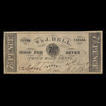 Canada, W. & J. Bell, 7 1/2 pence <br /> November 15, 1839
