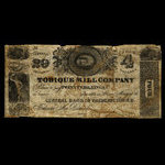 Canada, Tobique Mill Company, 4 dollars <br /> 1839