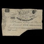 Canada, John Albro & Co., 1 dollar <br /> 1820