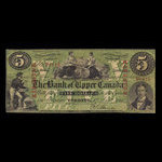 Canada, Bank of Upper Canada (York), 5 dollars <br /> January 1, 1861