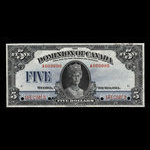 Canada, Dominion of Canada, 5 dollars <br /> May 26, 1924
