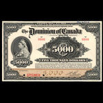 Canada, Dominion of Canada, 5,000 dollars <br /> January 2, 1918