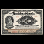 Canada, Dominion of Canada, 5,000 dollars <br /> January 2, 1918