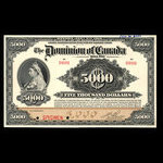 Canada, Dominion of Canada, 5,000 dollars <br /> January 2, 1918