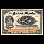 Canada, Dominion of Canada, 5,000 dollars <br /> January 2, 1924