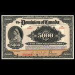 Canada, Dominion of Canada, 5,000 dollars <br /> January 2, 1924