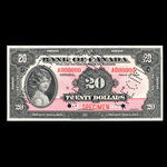 Canada, Bank of Canada, 20 dollars <br /> 1935