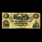Canada, Dominion Bank, 4 dollars <br /> February 1, 1871