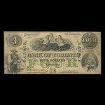 Canada, Bank of Toronto (The), 4 dollars <br /> July 2, 1859