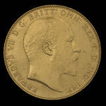 Canada, Edward VII, 1 sovereign <br /> 1909