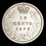 Canada, Victoria, 10 cents <br /> 1862