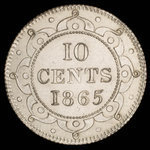Canada, Victoria, 10 cents <br /> 1865