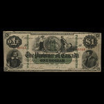 Canada, Province of Canada, 1 dollar <br /> October 1, 1866