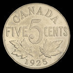 Canada, George V, 5 cents <br /> 1925