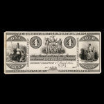 Canada, Bank of British North America, 4 dollars <br /> March 1, 1854