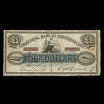 Canada, Commercial Bank of Newfoundland, 4 dollars <br /> January 1, 1867