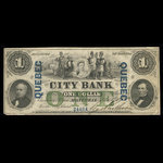 Canada, City Bank (Montreal), 1 dollar <br /> January 1, 1857