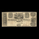 Canada, Mechanics Bank of St. John's, 3 piastres <br /> November 29, 1837