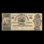 Canada, Cuvillier & Sons, 15 pence <br /> July 10, 1837