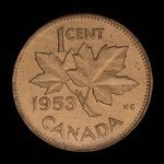 Canada, Elizabeth II, 1 cent <br /> 1953