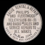 Canada, Radio Rental & Repair, no denomination <br /> 1958