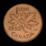 Canada, Elizabeth II, 1 cent <br /> 1953