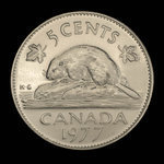 Canada, Elizabeth II, 5 cents <br /> 1977