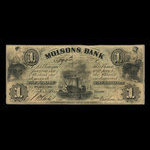 Canada, Molsons Bank, 1 piastre <br /> October 1, 1855
