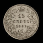 Canada, Victoria, 25 cents <br /> 1889