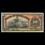 Canada, Bank of Hamilton, 10 dollars <br /> June 1, 1909