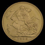 Canada, Edward VII, 1 sovereign <br /> 1908