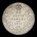 Canada, George V, 25 cents <br /> 1911